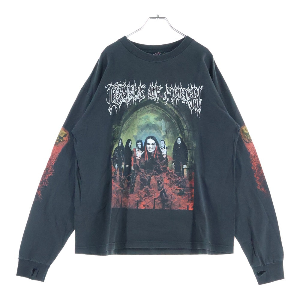 VINTAGE(ヴィンテージ) 00s CRADLE OF FILTH Humanis Nocturnal クレイドルオブフィルス 両面プリント 長袖Tシャツ カットソー ブラック