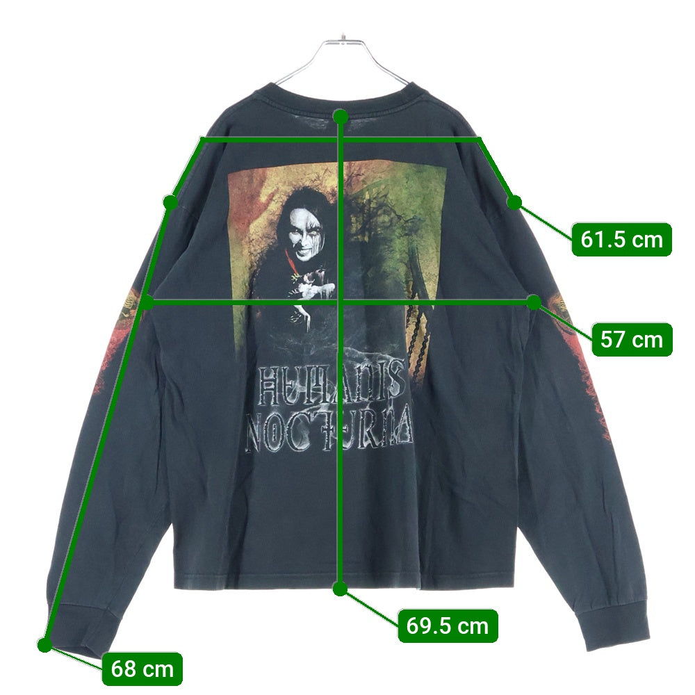 VINTAGE(ヴィンテージ) 00s CRADLE OF FILTH Humanis Nocturnal クレイドルオブフィルス 両面プリント 長袖Tシャツ カットソー ブラック