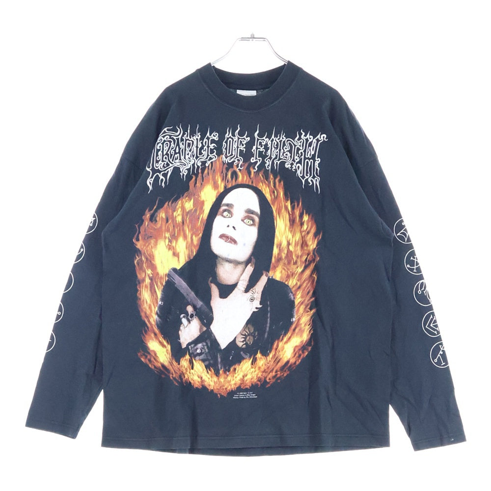 VINTAGE(ヴィンテージ) 90s CRADLE OF FILTH Wanker クレイドルオブフィルス 両面プリント 長袖Tシャツ カットソー ブラック