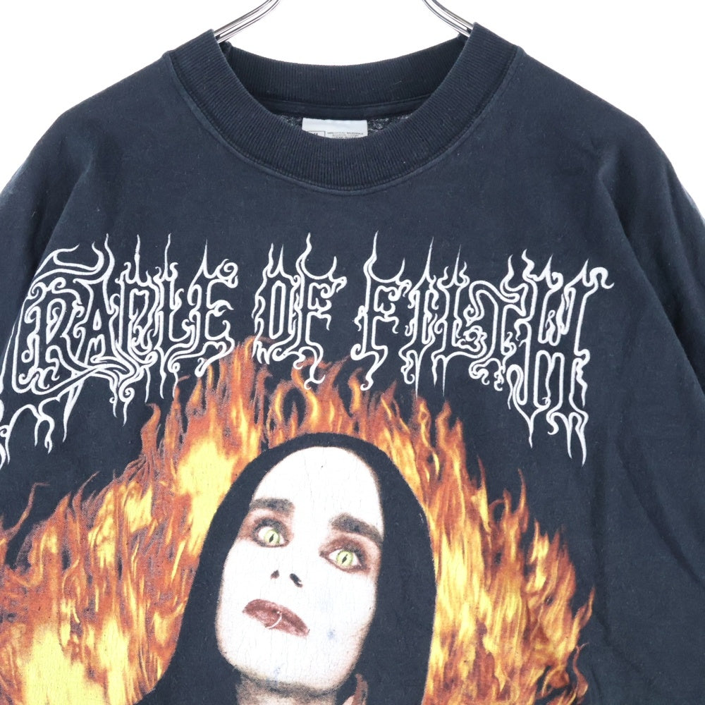 VINTAGE(ヴィンテージ) 90s CRADLE OF FILTH Wanker クレイドルオブフィルス 両面プリント 長袖Tシャツ カットソー ブラック