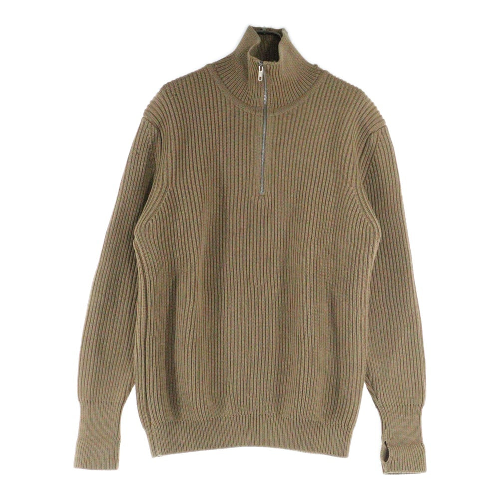 ANDERSEN-ANDERSEN(アンデルセン-アンデルセン) HALF ZIP KNITWEAR アンデルセン アンデルセン ハーフジップベージュ ニット ブラウン