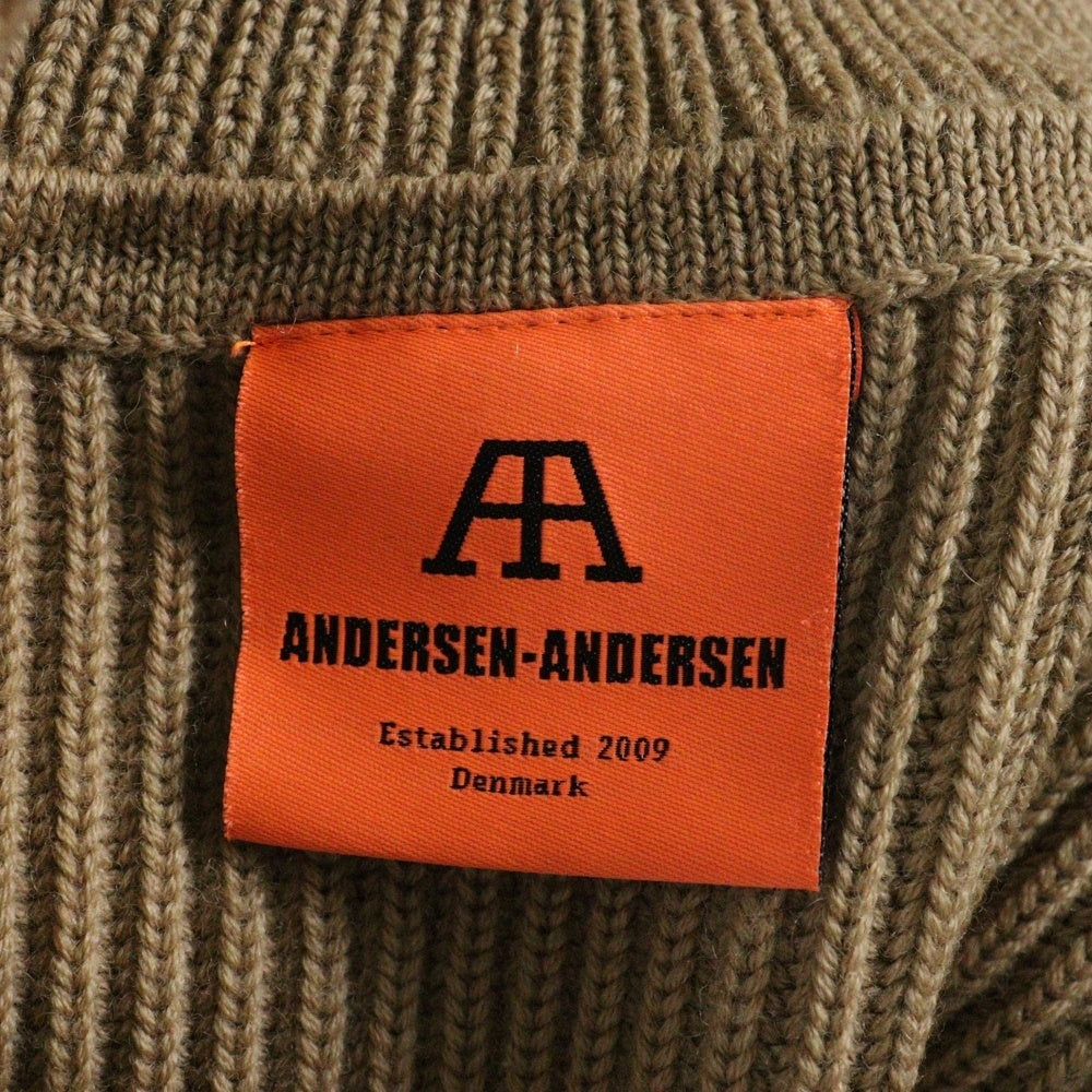 ANDERSEN-ANDERSEN(アンデルセン-アンデルセン) HALF ZIP KNITWEAR アンデルセン アンデルセン ハーフジップベージュ ニット ブラウン