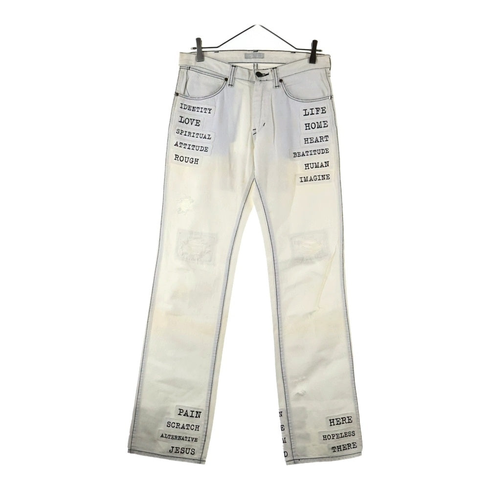 NUMBER (N)INE(ナンバーナイン) 02ss WAPPEN DENIM モダンエイジ期 パッチ ストレート デニム ホワイト