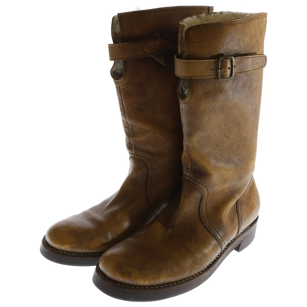 DRIES VAN NOTEN(ドリスヴァンノッテン) LEATHER BOA ENGINEER BOOTS レザー エンジニアブーツ