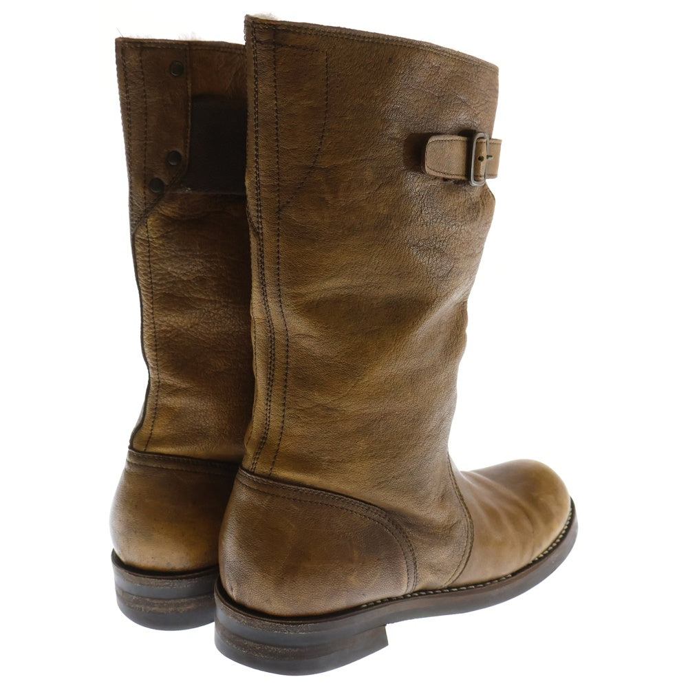 DRIES VAN NOTEN(ドリスヴァンノッテン) LEATHER BOA ENGINEER BOOTS レザー エンジニアブーツ