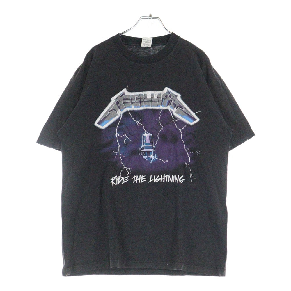VINTAGE(ヴィンテージ) 00s METALLICA RIDE THE LIGHTNING メタリカ 両面プリント Tシャツ 半袖カットソーブラック
