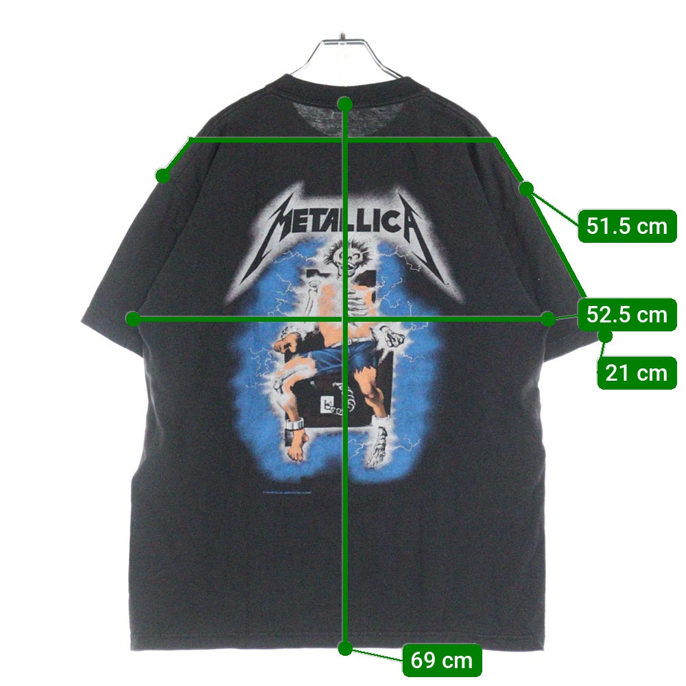 VINTAGE(ヴィンテージ) 00s METALLICA RIDE THE LIGHTNING メタリカ 両面プリント Tシャツ 半袖カットソーブラック