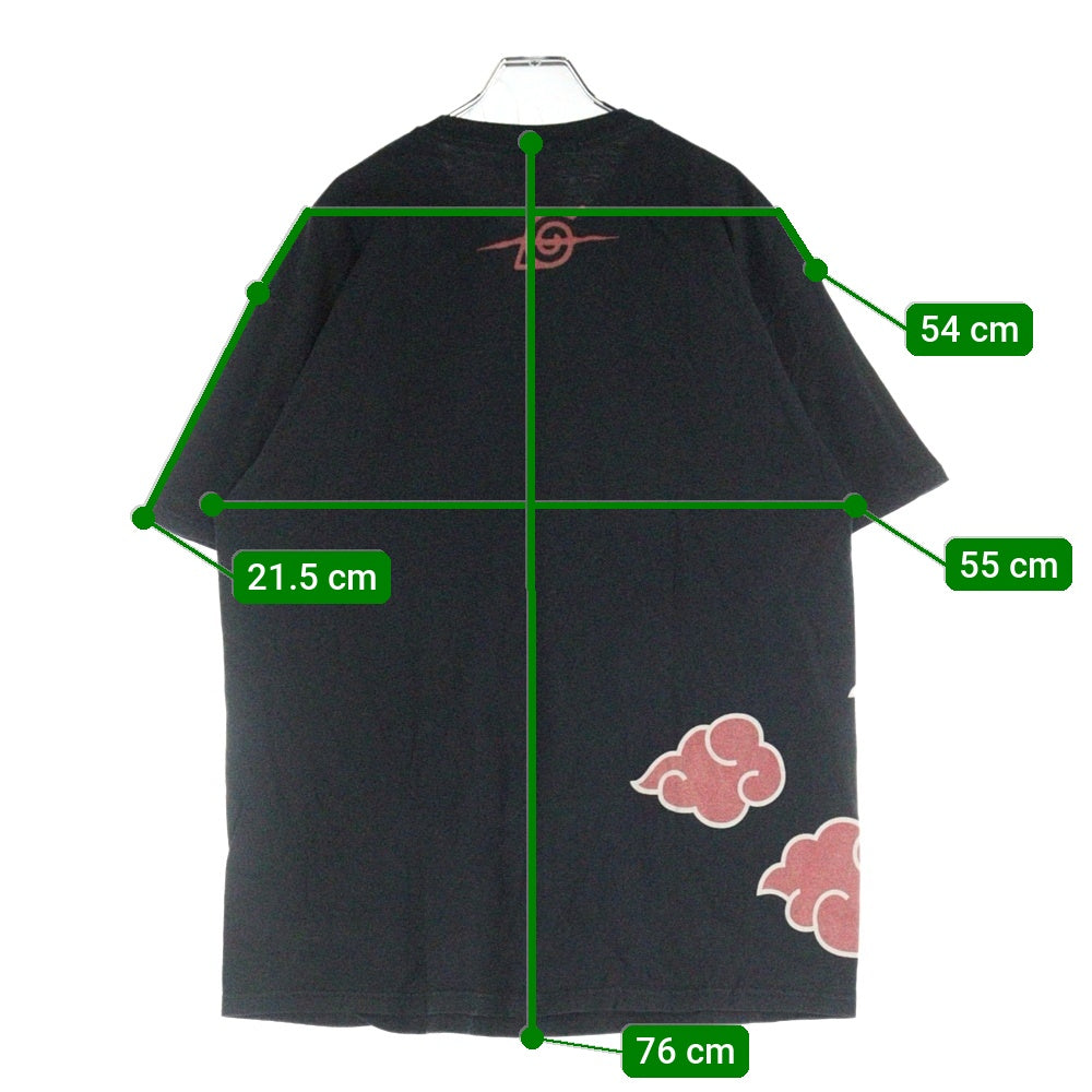 VINTAGE(ヴィンテージ) 00s NARUTO SHIPPUDEN ナルト 疾風伝 暁 雲 プリント Tシャツ 半袖カットソー ブラック