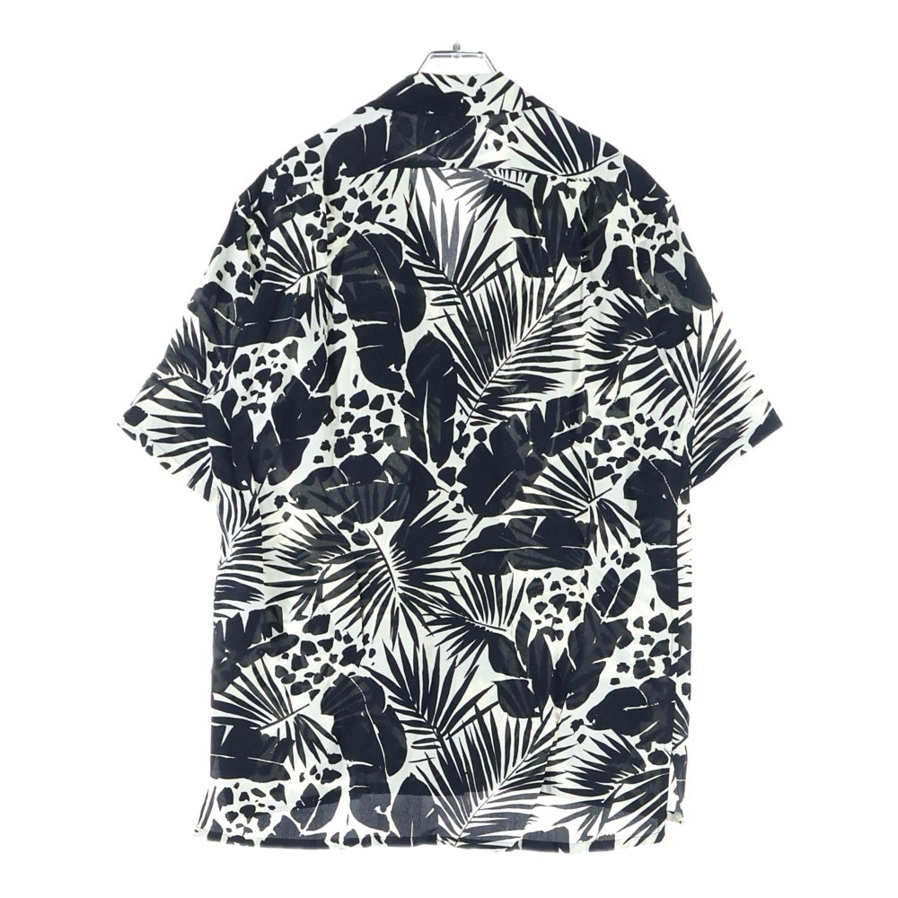 SAINT LAURENT PARIS(サンローランパリ) 20SS SILK JUNGLE PALM PRINT S/S SHIRT 総プリント オープンカラー シャツ 531956 Y2C63 ブラック/ホワイト