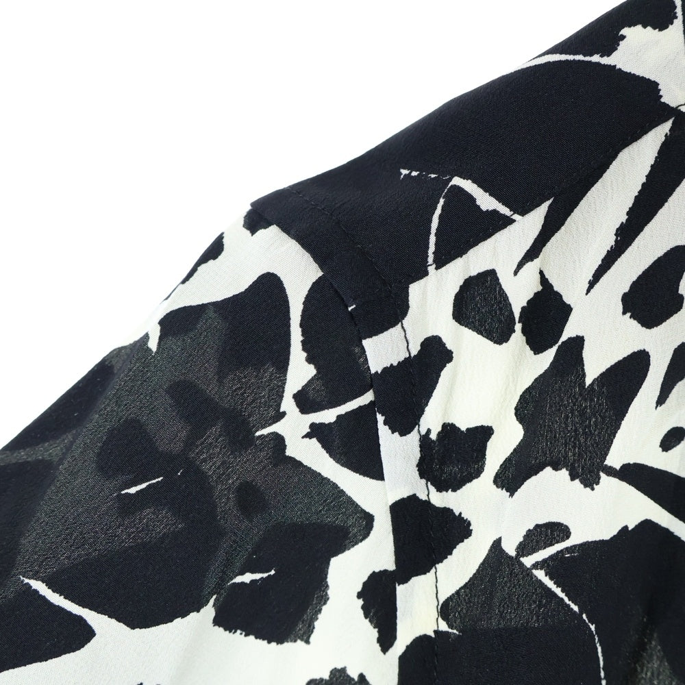 SAINT LAURENT PARIS(サンローランパリ) 20SS SILK JUNGLE PALM PRINT S/S SHIRT 総プリント オープンカラー シャツ 531956 Y2C63 ブラック/ホワイト