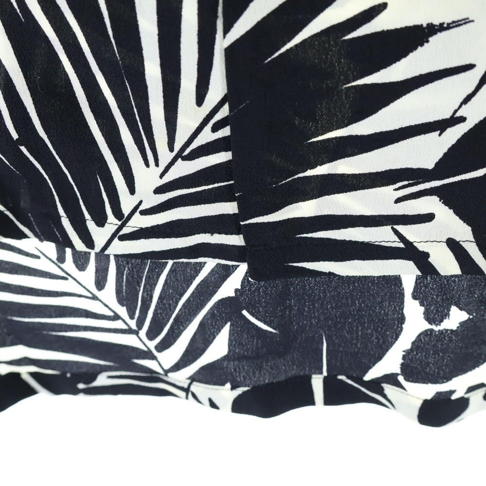 SAINT LAURENT PARIS(サンローランパリ) 20SS SILK JUNGLE PALM PRINT S/S SHIRT 総プリント オープンカラー シャツ 531956 Y2C63 ブラック/ホワイト