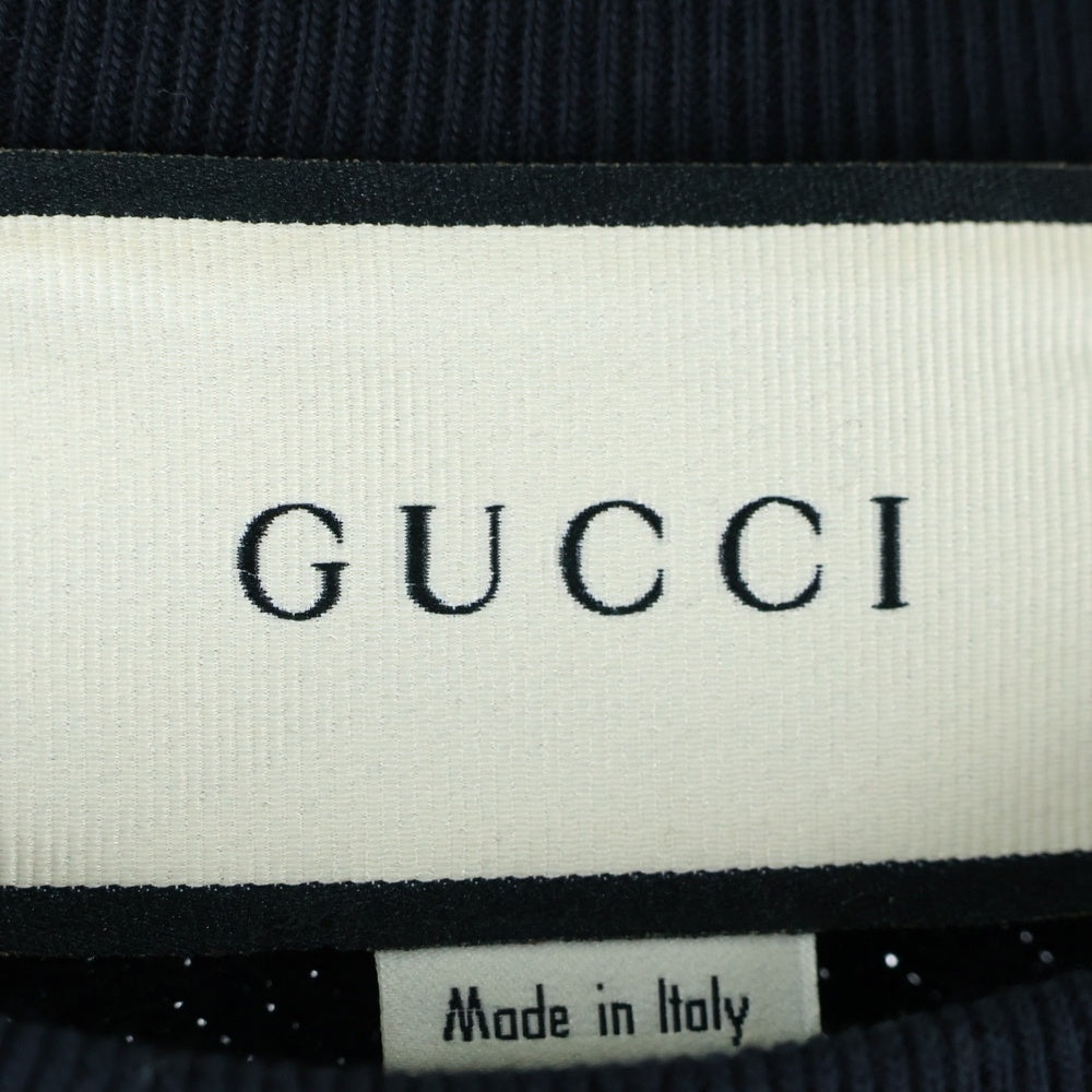 GUCCI(グッチ) 20SS MOON & STAR SWEAT ムーン スター ロッキングG ジェリーライン ロゴ スウェット クルーネック トレーナー 469250-XJBQY ブラック