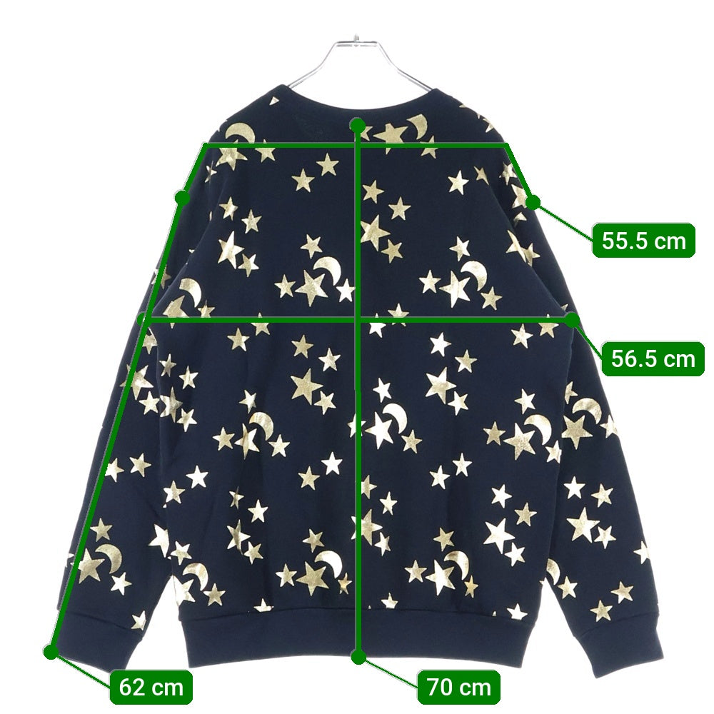 GUCCI(グッチ) 20SS MOON & STAR SWEAT ムーン スター ロッキングG ジェリーライン ロゴ スウェット クルーネック トレーナー 469250-XJBQY ブラック