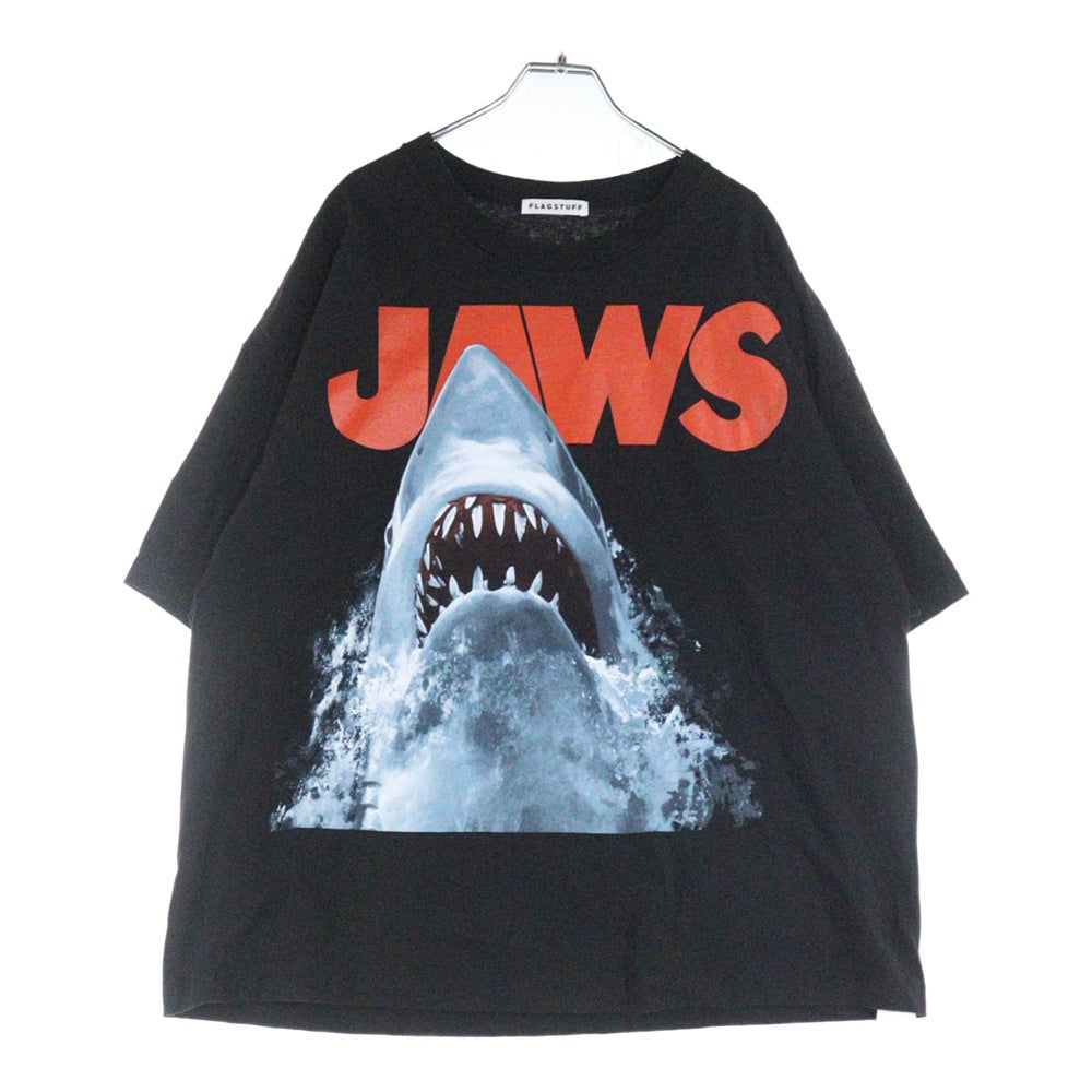 FLAGSTUFF(フラッグスタッフ) JAWS DON'T GO IN THE WATER MOVIE TEE ジョーズ コラボ Tシャツ 半袖カットソー ブラック