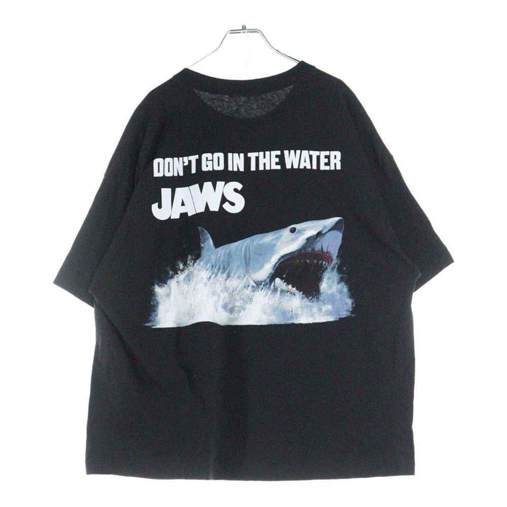 FLAGSTUFF(フラッグスタッフ) JAWS DON'T GO IN THE WATER MOVIE TEE ジョーズ コラボ Tシャツ 半袖カットソー ブラック