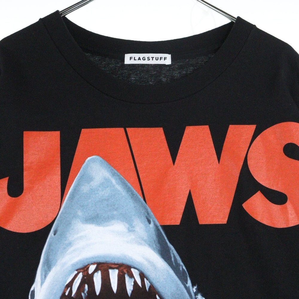 FLAGSTUFF(フラッグスタッフ) JAWS DON'T GO IN THE WATER MOVIE TEE ジョーズ コラボ Tシャツ 半袖カットソー ブラック