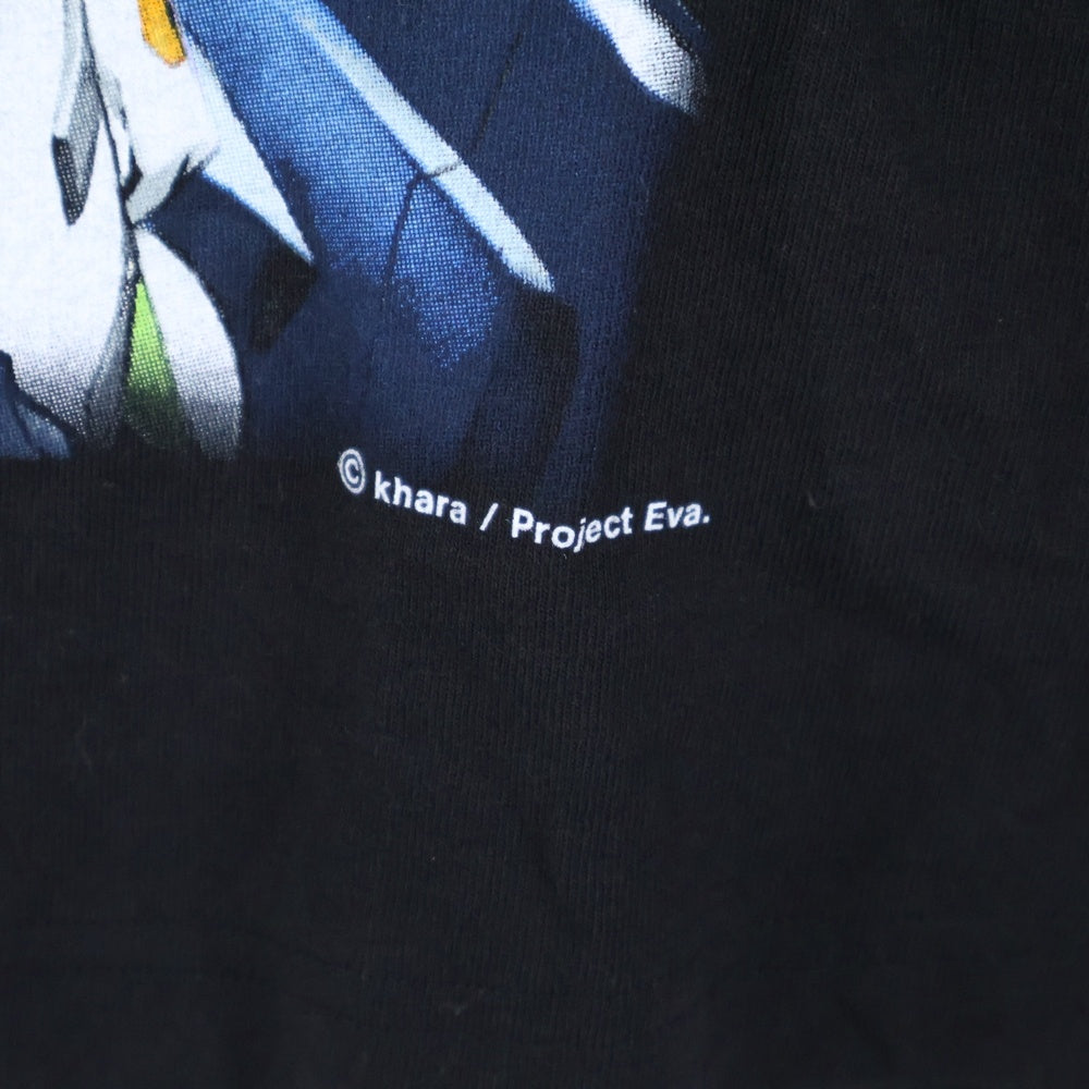 GEEKSRULE(ギークスルール) EVANGELION エヴァンゲリオン 碇シンジ 綾波レイ 式波アスカラングレー 碇ゲンドウ フロントプリント Tシャツ 半袖カットソー ブラック