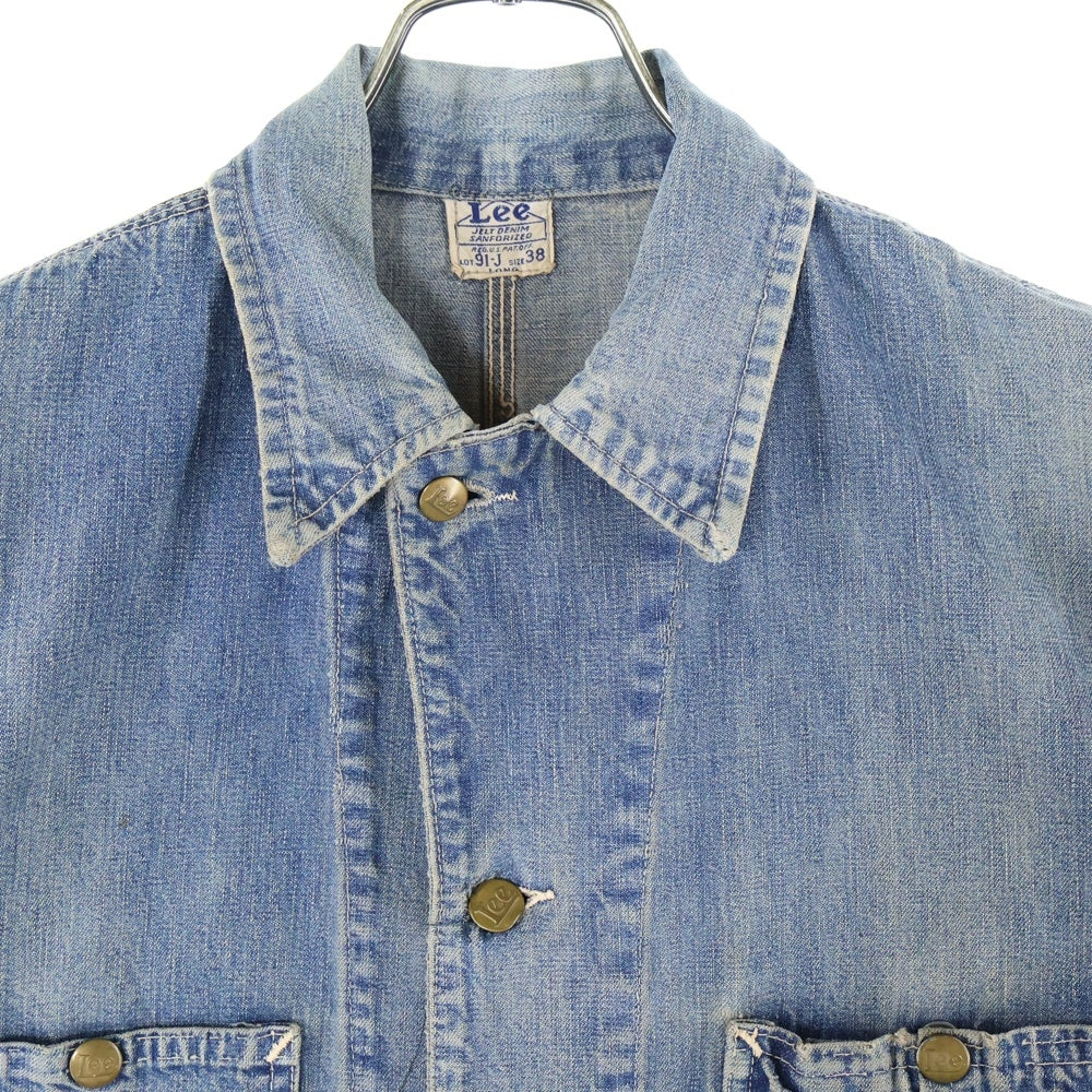 LEE(リー) 40s LEE 91-J DENIM COVERALL JACKET ハウスタグ後期 デニム カバーオール ジャケット インディゴ