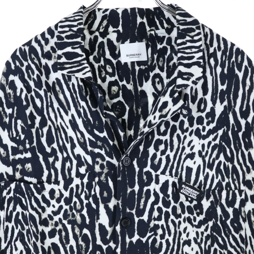 BURBERRY LONDON(バーバリーロンドン) 20SS LEOPARD SHIRT レオパード 半袖 開襟 アロハシャツ ブラック/ホワイト 8023943