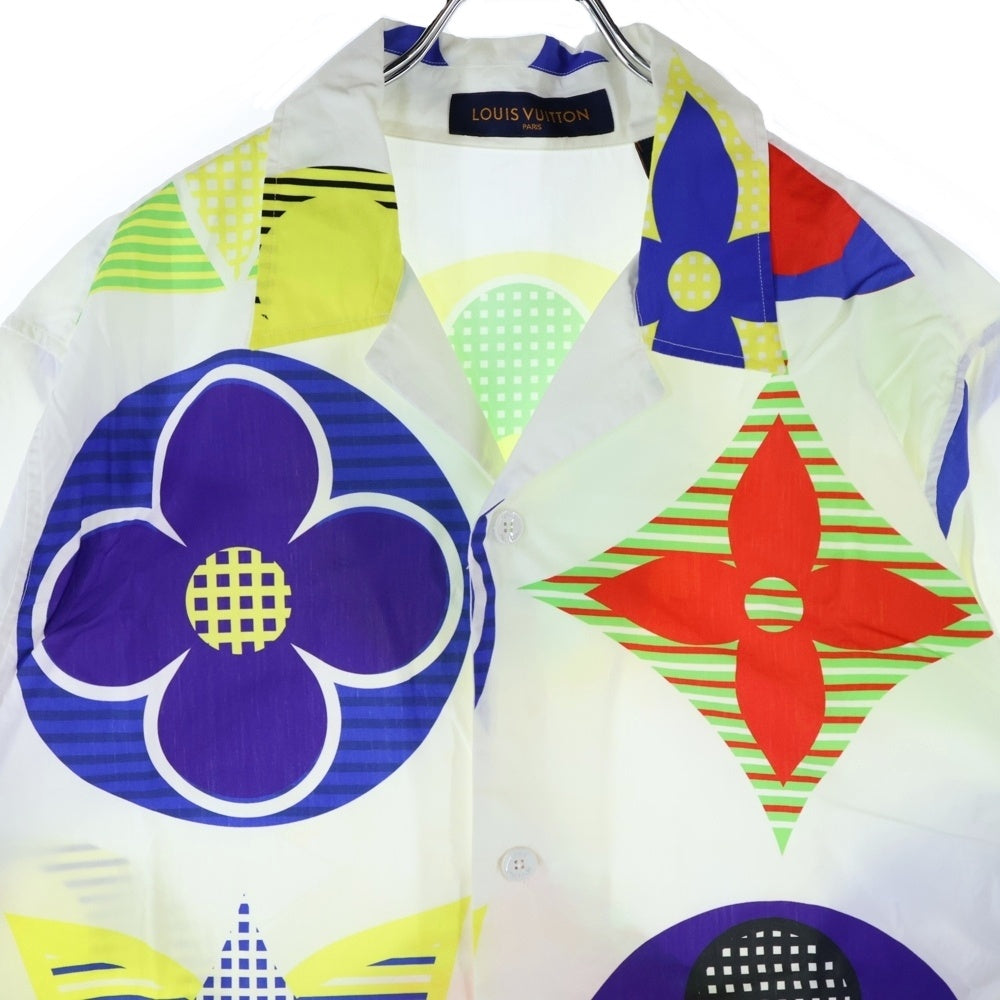 LOUIS VUITTON(ルイヴィトン) 20SS MONOGRAM S/S SHIRT ヴァージルアブロー マルチカラー モノグラムハワイアン 半袖シャツ ホワイト RM202M XGA HJS04W