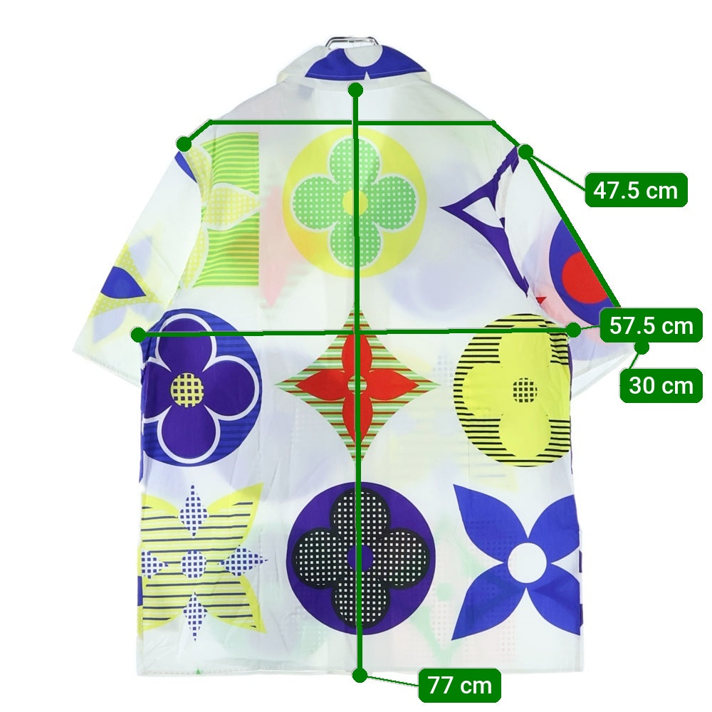 LOUIS VUITTON(ルイヴィトン) 20SS MONOGRAM S/S SHIRT ヴァージルアブロー マルチカラー モノグラムハワイアン 半袖シャツ ホワイト RM202M XGA HJS04W