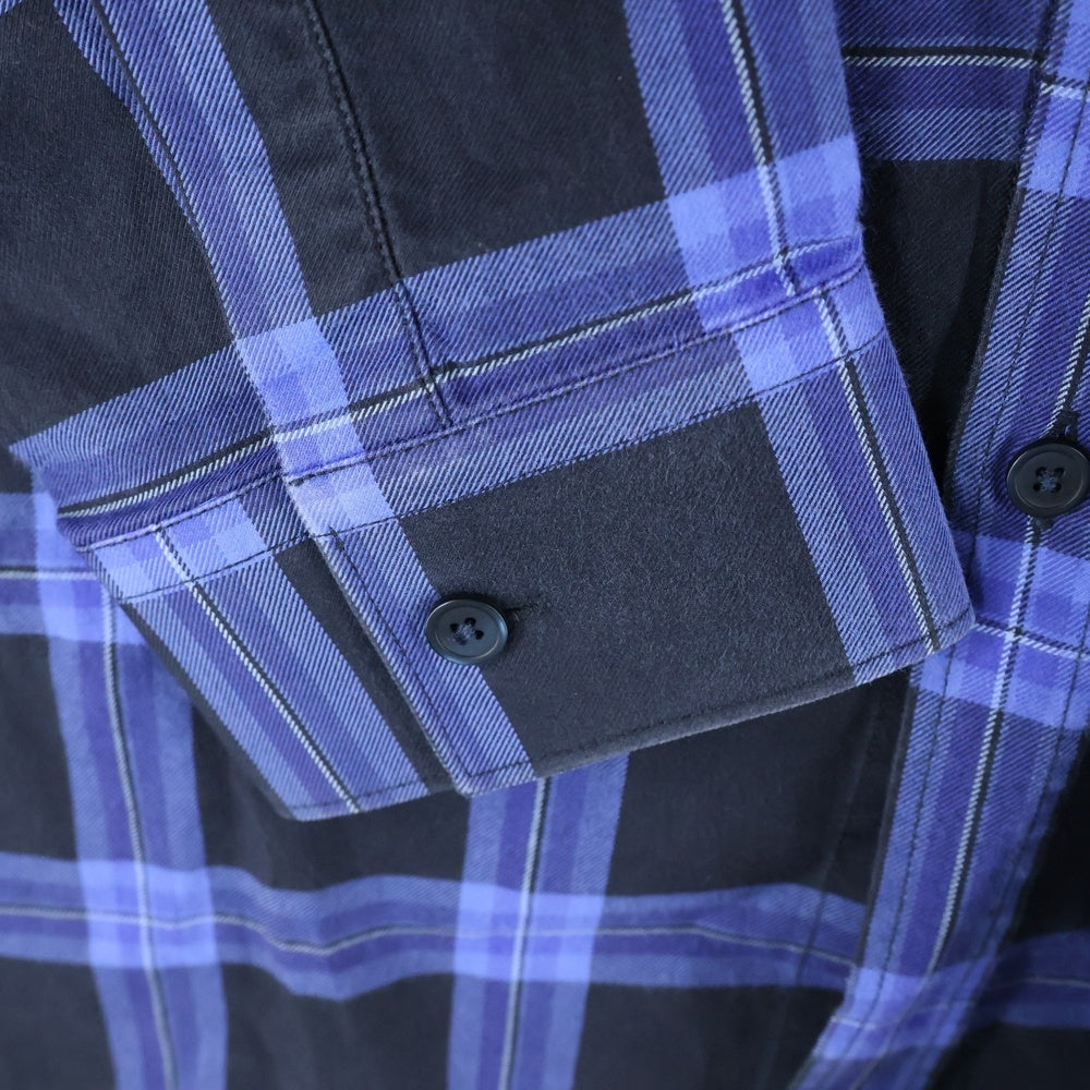 GIVENCHY(ジバンシィ) BD CHECK L/S SHIRT ボタンダウン チェック 長袖シャツ ブルー/ブラック 16J 6256 417