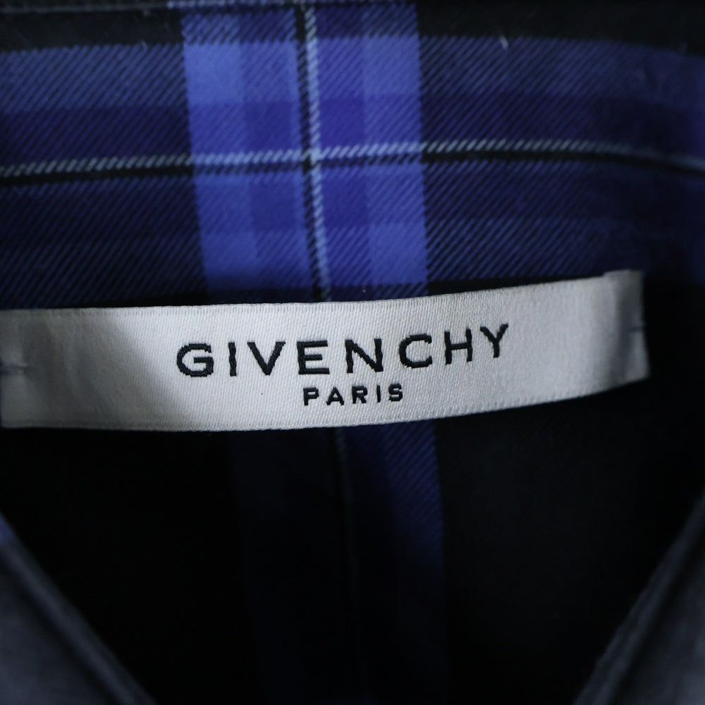GIVENCHY(ジバンシィ) BD CHECK L/S SHIRT ボタンダウン チェック 長袖シャツ ブルー/ブラック 16J 6256 417