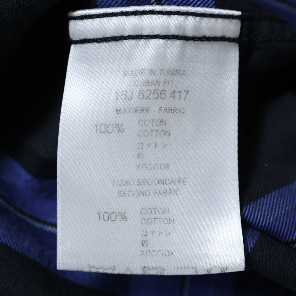 GIVENCHY(ジバンシィ) BD CHECK L/S SHIRT ボタンダウン チェック 長袖シャツ ブルー/ブラック 16J 6256 417