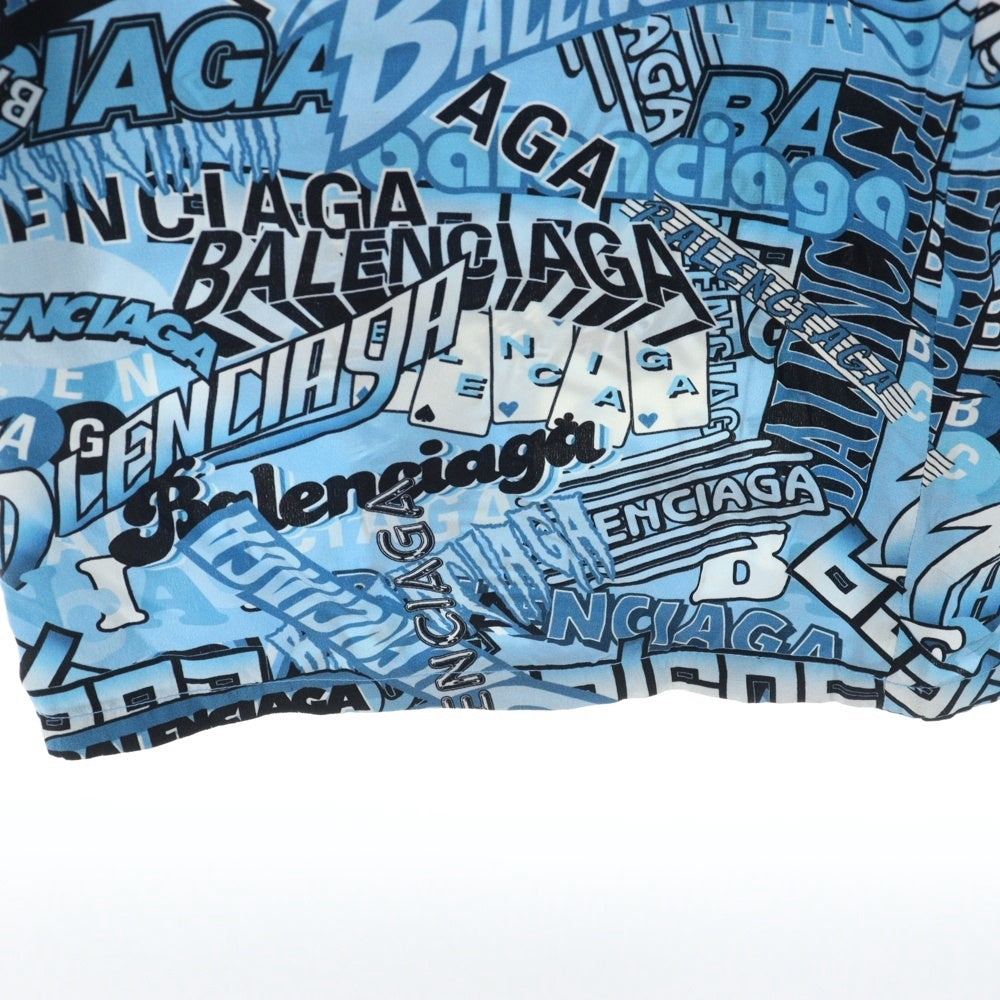 BALENCIAGA(バレンシアガ) 18SS PAJAMA PANTS パジャマ イージー パンツ ブルー/ブラック 527828 TELF7