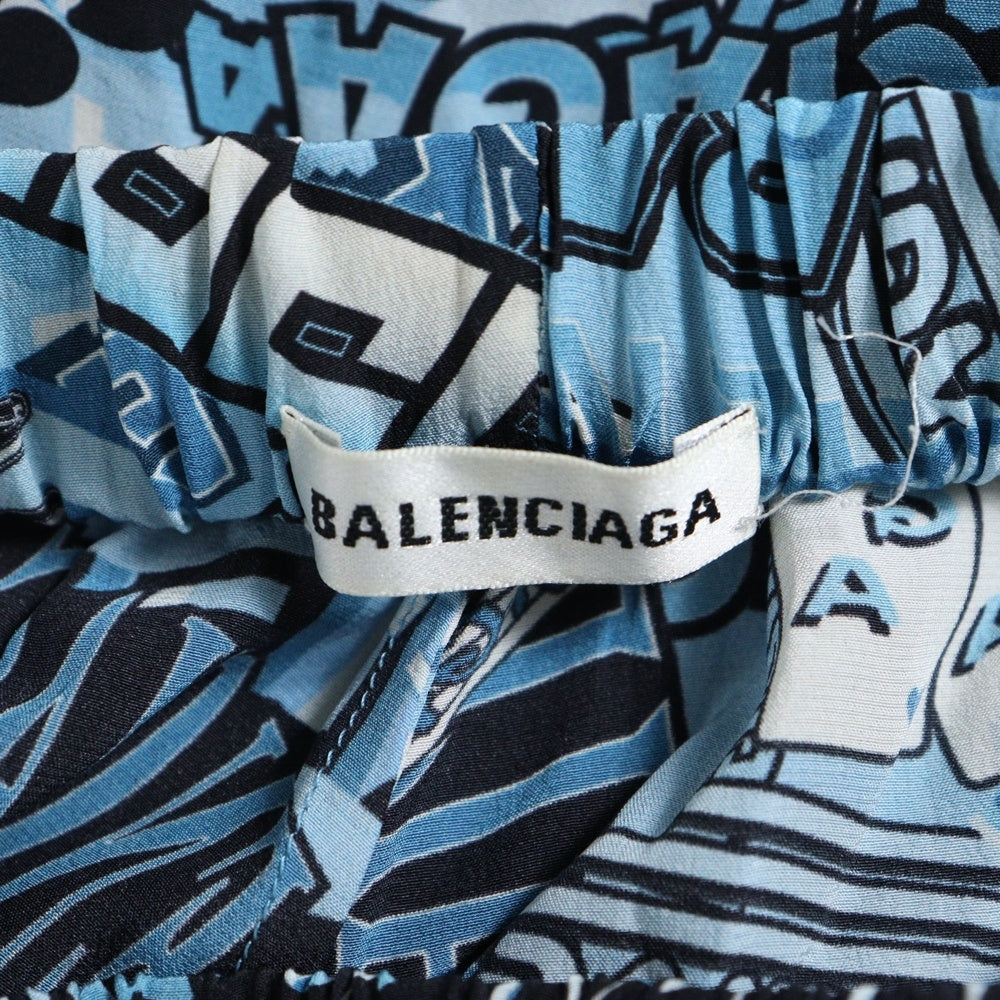 BALENCIAGA(バレンシアガ) 18SS PAJAMA PANTS パジャマ イージー パンツ ブルー/ブラック 527828 TELF7