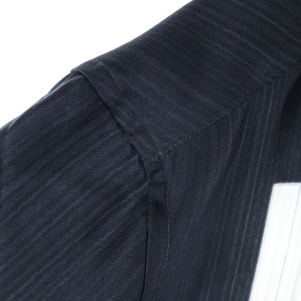 BURBERRY LONDON(バーバリーロンドン) 21SS ショートスリーブ マーメイドプリント シルクツイル半袖シャツ ブラック 4567606