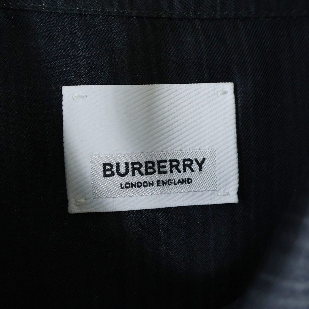 BURBERRY LONDON(バーバリーロンドン) 21SS ショートスリーブ マーメイドプリント シルクツイル半袖シャツ ブラック 4567606