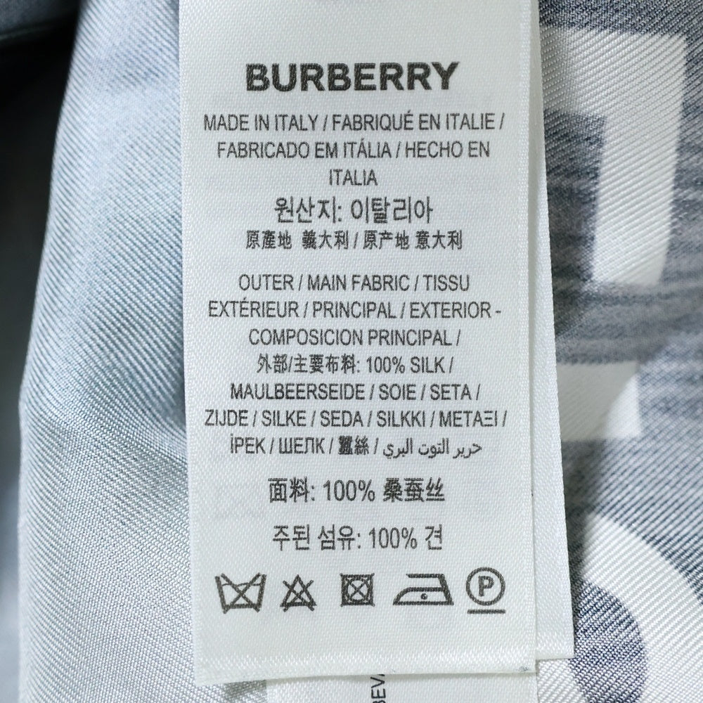 BURBERRY LONDON(バーバリーロンドン) 21SS ショートスリーブ マーメイドプリント シルクツイル半袖シャツ ブラック 4567606