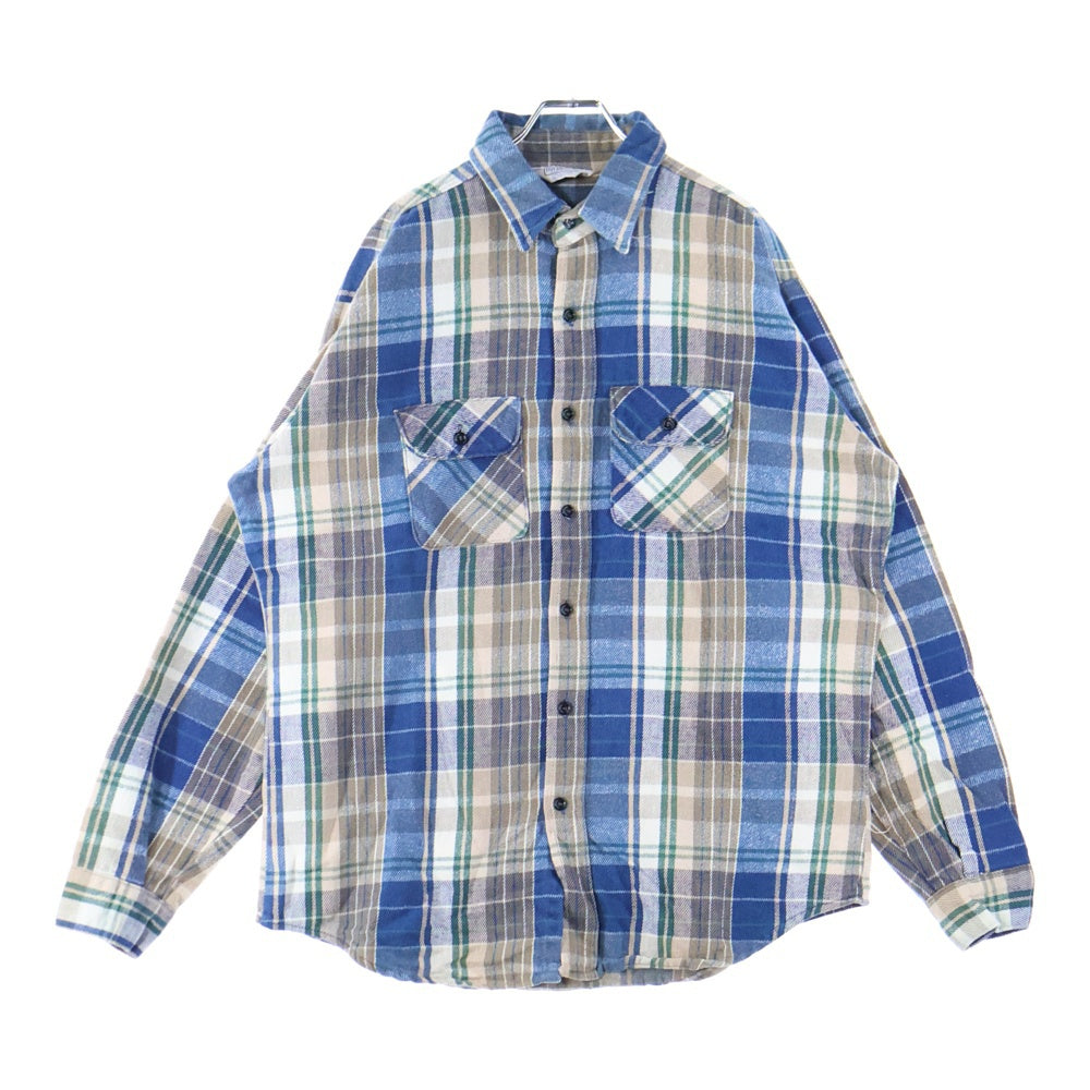VINTAGE(ヴィンテージ) 70-80s FIVEBROTHER USA TALLMAN CHECK L/S SHIRT チャック 長袖 シャツ ブルー/ブラウン/グリーン