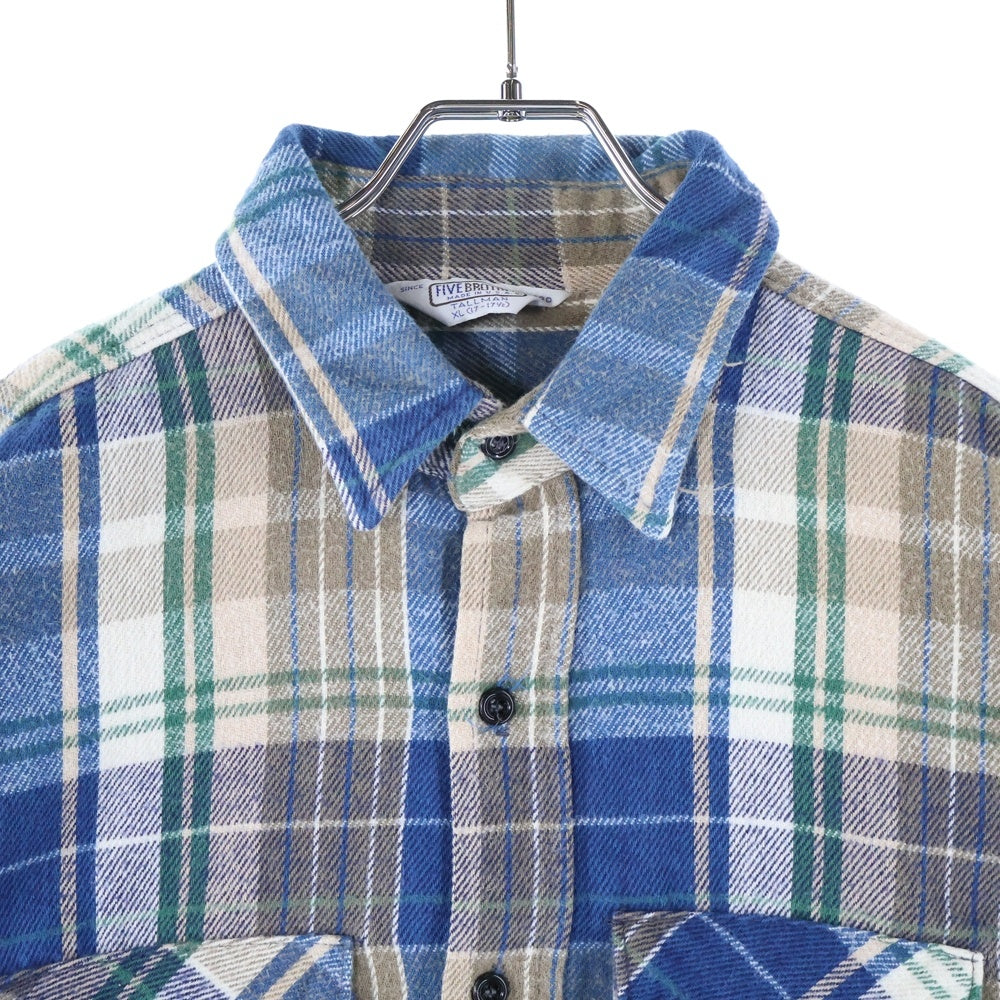 VINTAGE(ヴィンテージ) 70-80s FIVEBROTHER USA TALLMAN CHECK L/S SHIRT チャック 長袖 シャツ ブルー/ブラウン/グリーン