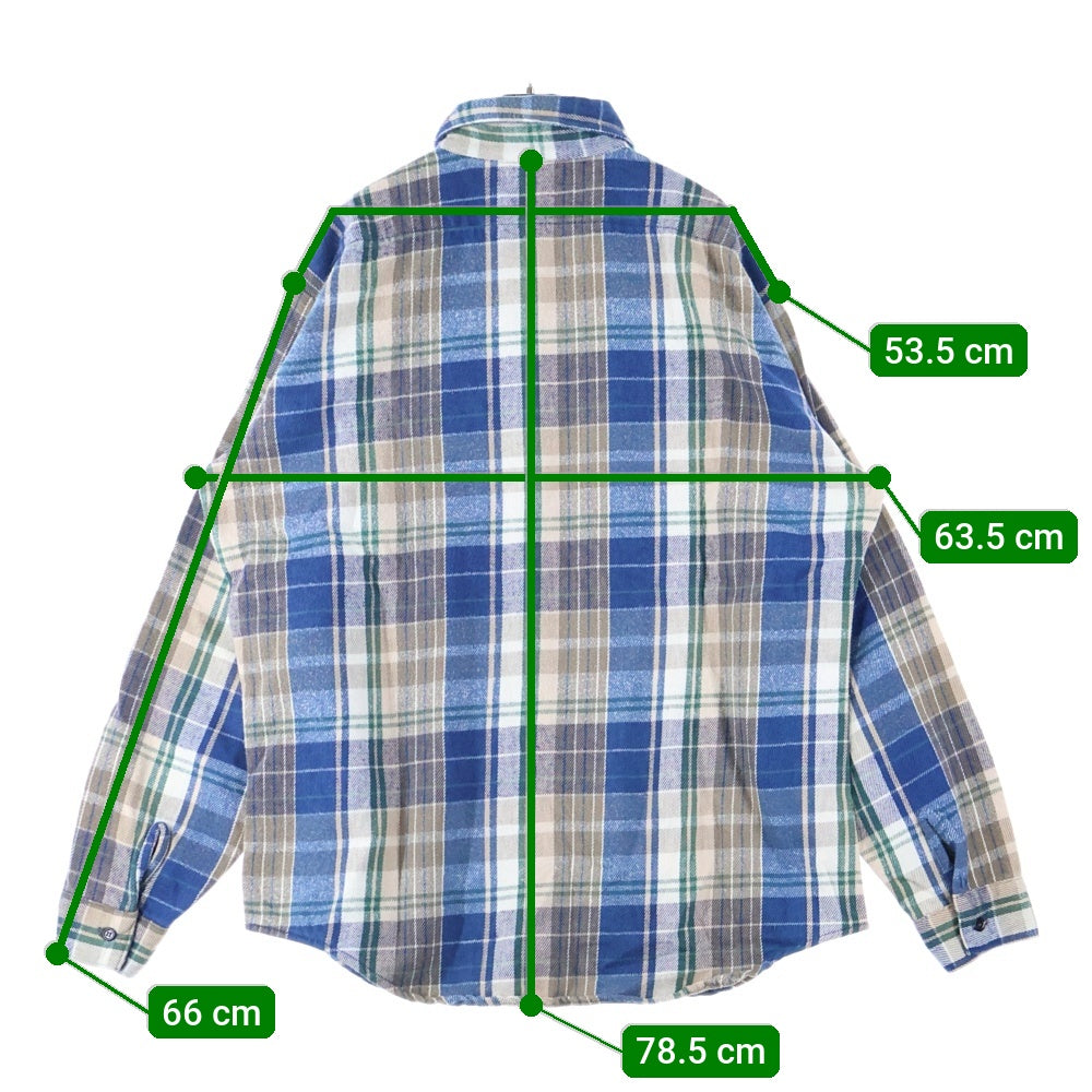 VINTAGE(ヴィンテージ) 70-80s FIVEBROTHER USA TALLMAN CHECK L/S SHIRT チャック 長袖 シャツ ブルー/ブラウン/グリーン