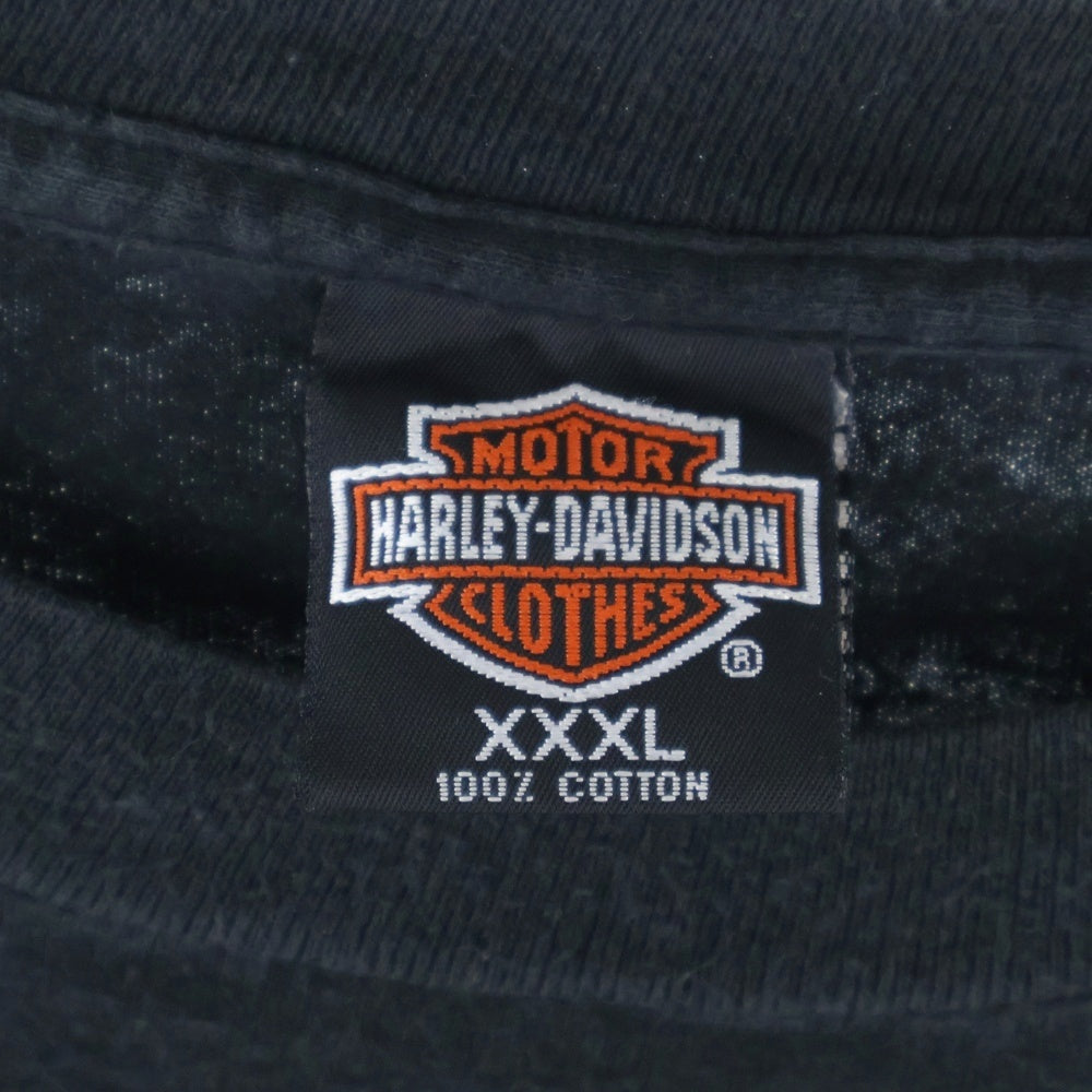 HARLEY DAVIDSON(ハーレーダビッドソン) 90s VINTAGE BARNETT EL PASO TEXAS LESA BLECHLE 1993 鷲 ワシ 両面プリント 半袖Tシャツ カットソー ブラック