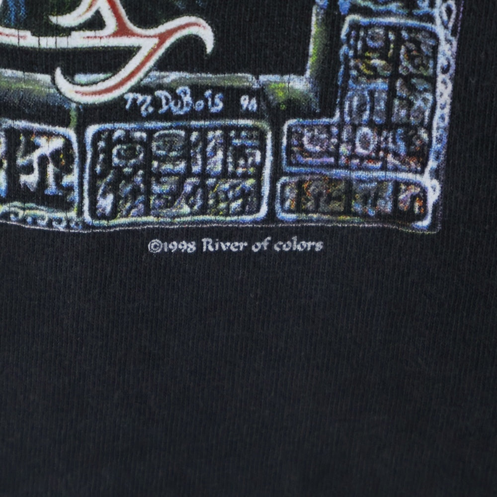 VINTAGE(ヴィンテージ) 90s SANTANA RIVER OF COLORS CARLOS 1998 カルロス サンタナ 半袖Tシャツ カットソー ブラック