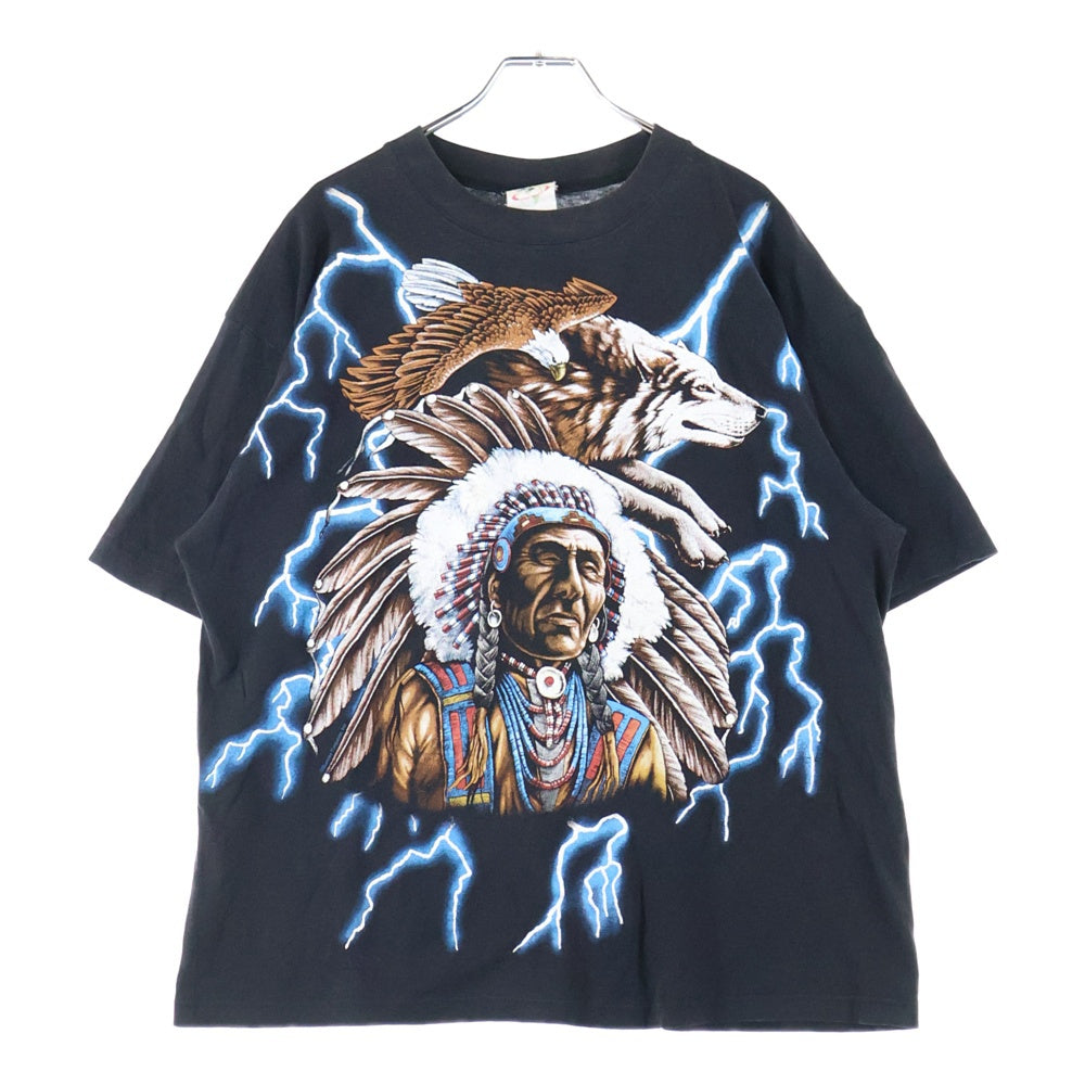 VINTAGE(ヴィンテージ) 90-00s AMERICAN THUNDER アメリカンサンダー 半袖Tシャツ カットソー ブラック