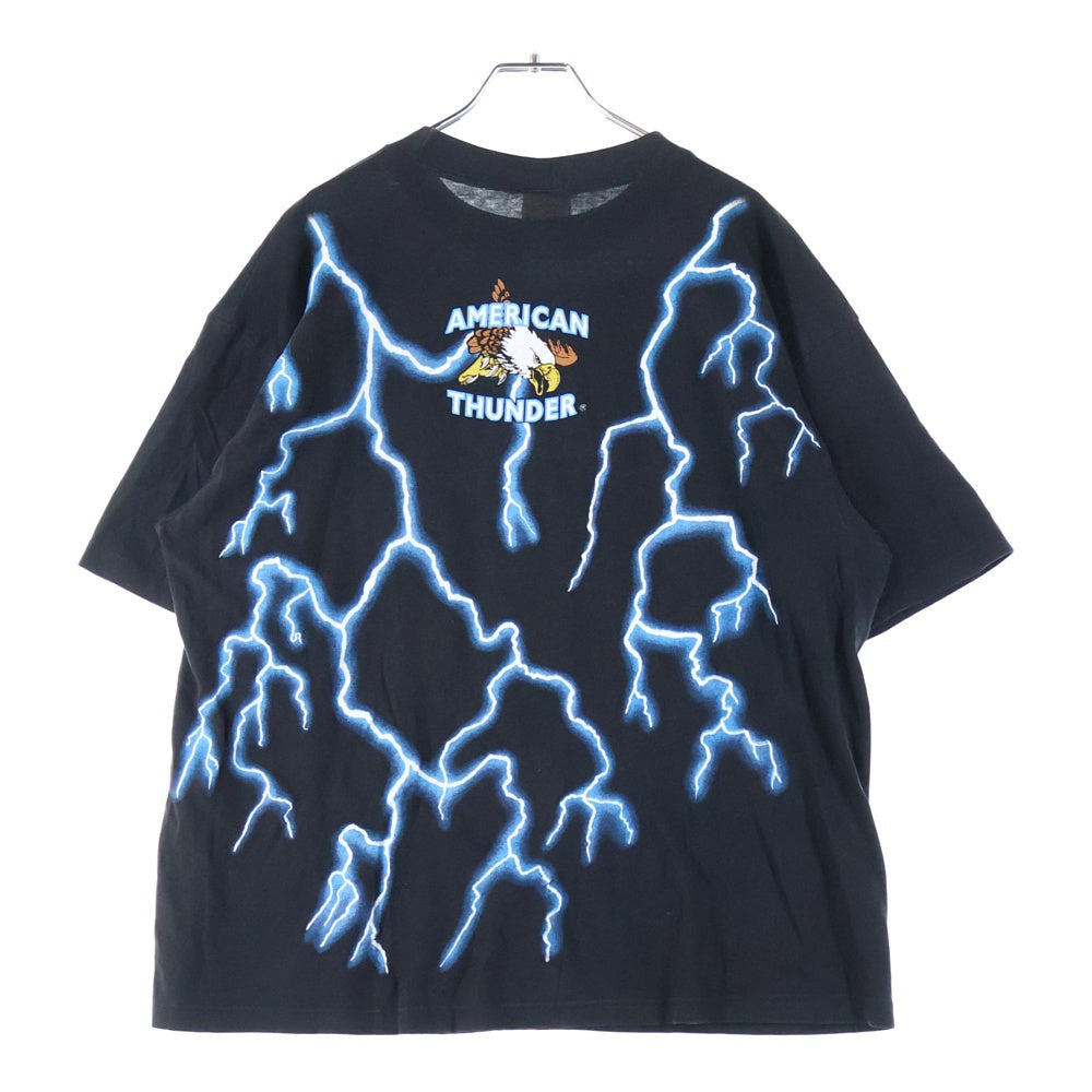 VINTAGE(ヴィンテージ) 90-00s AMERICAN THUNDER アメリカンサンダー 半袖Tシャツ カットソー ブラック
