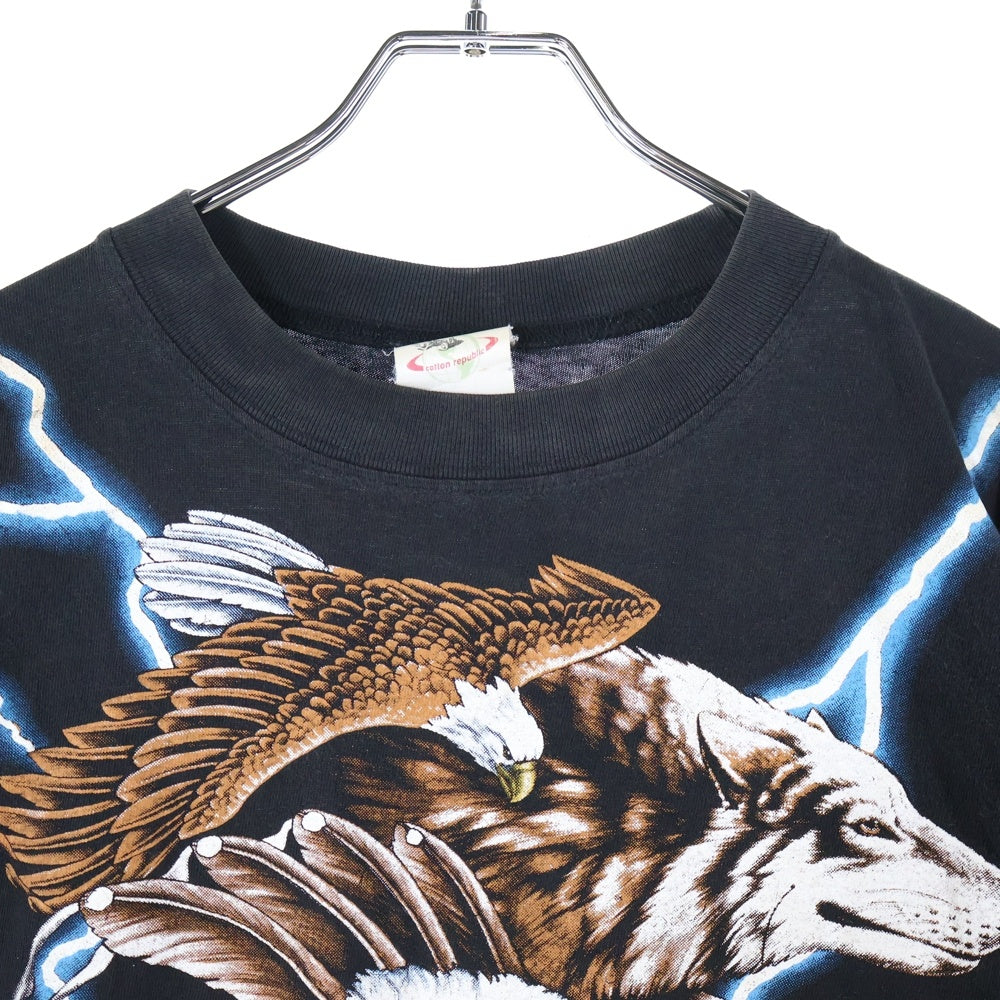 VINTAGE(ヴィンテージ) 90-00s AMERICAN THUNDER アメリカンサンダー 半袖Tシャツ カットソー ブラック