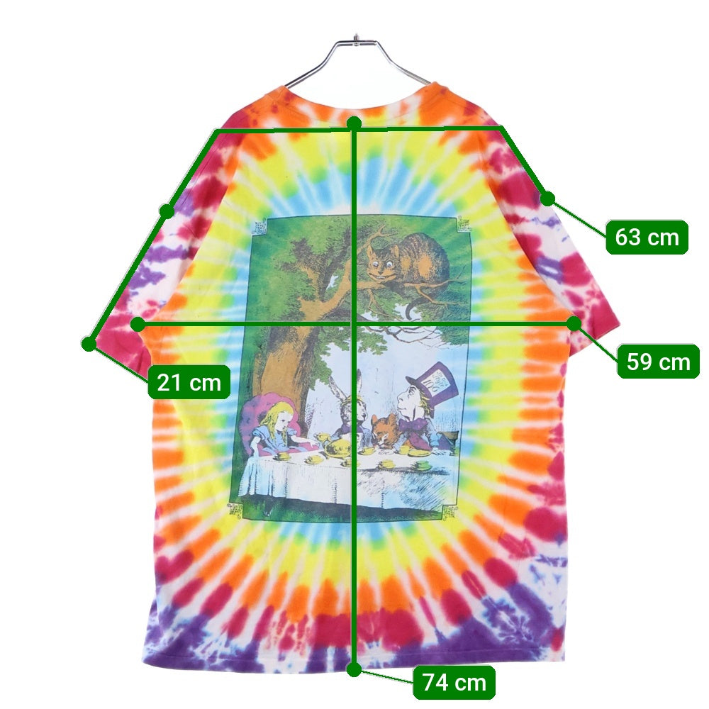 VINTAGE(ヴィンテージ) 90s ALICE IN WONDERLAND 1997 NOT FADE AWAY 不思議の国のアリス タイダイ 半袖Tシャツ カットソー オレンジ/イエロー/ブルー