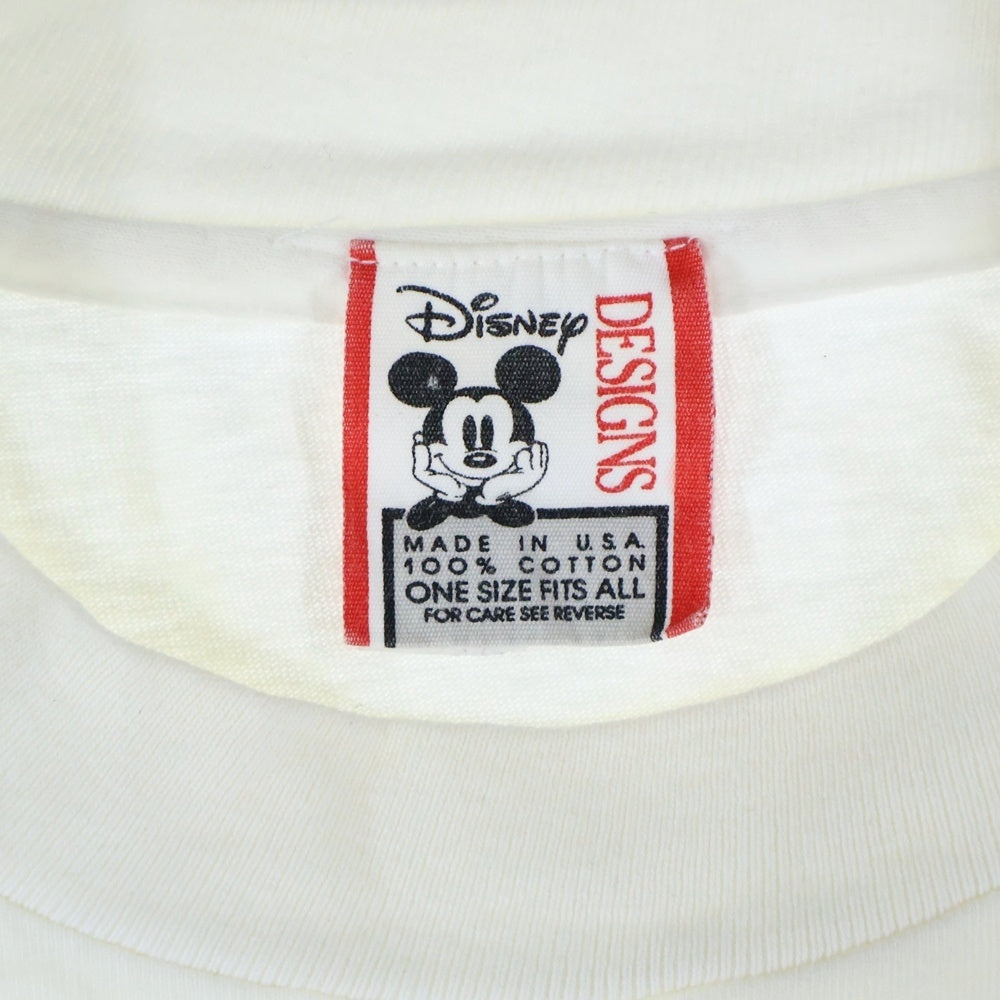 VINTAGE(ヴィンテージ) 90s DISNEY MICKEY ディズニー ミッキー 世界地図 半袖Tシャツ カットソー ホワイト