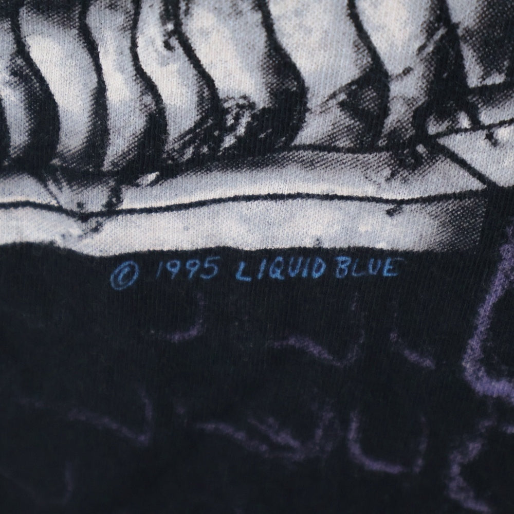 VINTAGE(ヴィンテージ) 90s GARGOYLE DRAGON LIQUID BLUE ガーゴイル ドラゴン リキッドブルー 半袖Tシャツ カットソー ブラック