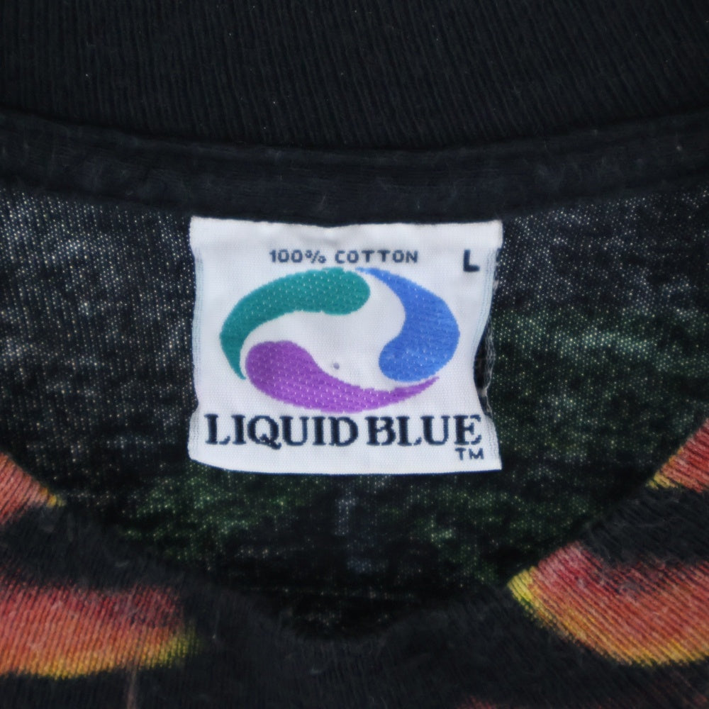 VINTAGE(ヴィンテージ) 90s GARGOYLE DRAGON LIQUID BLUE ガーゴイル ドラゴン リキッドブルー 半袖Tシャツ カットソー ブラック