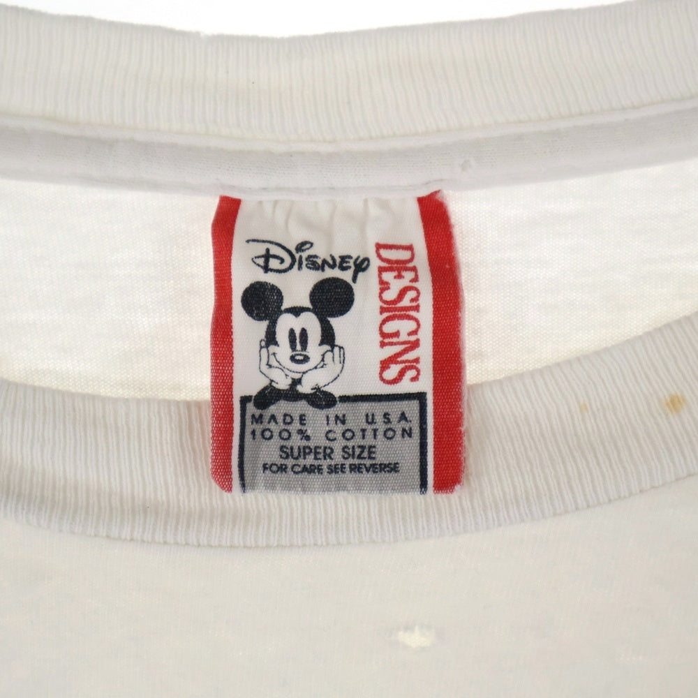 VINTAGE(ヴィンテージ) 90s DISNEY MICKEY ディズニー ミッキーフロントプリント お座り 半袖Tシャツ ホワイト