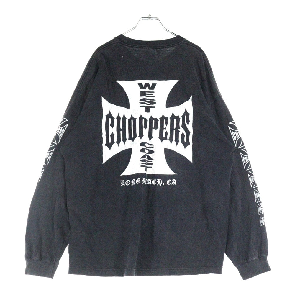 VINTAGE(ヴィンテージ) 90s WEST COAST CHOPPERS LS TEE ウエストコースト チョッパーズ アームプリント ロングスリーブ Tシャツ 半袖カットソー ブラック