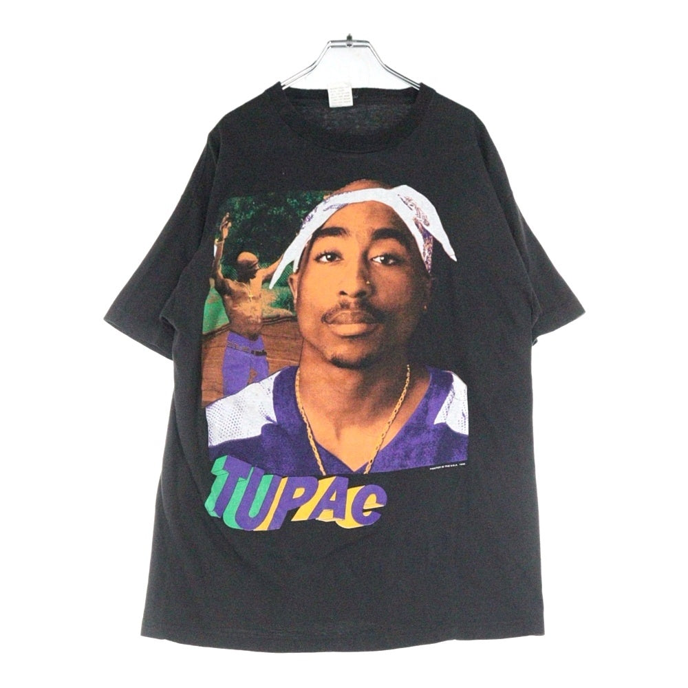 VINTAGE(ヴィンテージ) 2PAC RAP TEE IT'S A SET UP SO KEEP YA HEAD UPV FITS 2パック ラップ Tシャツ 両面プリント 半袖カットソーブラック