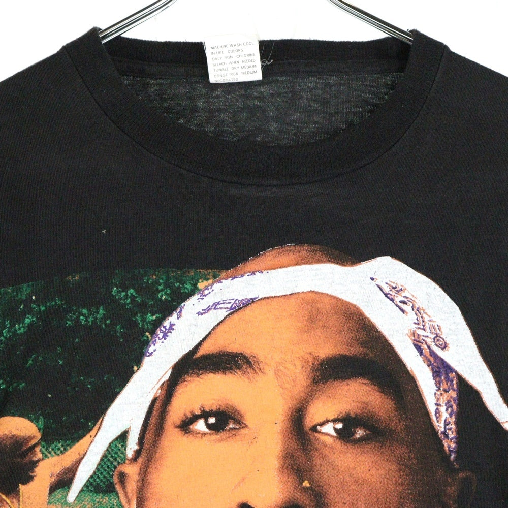 VINTAGE(ヴィンテージ) 2PAC RAP TEE IT'S A SET UP SO KEEP YA HEAD UPV FITS 2パック ラップ Tシャツ 両面プリント 半袖カットソーブラック
