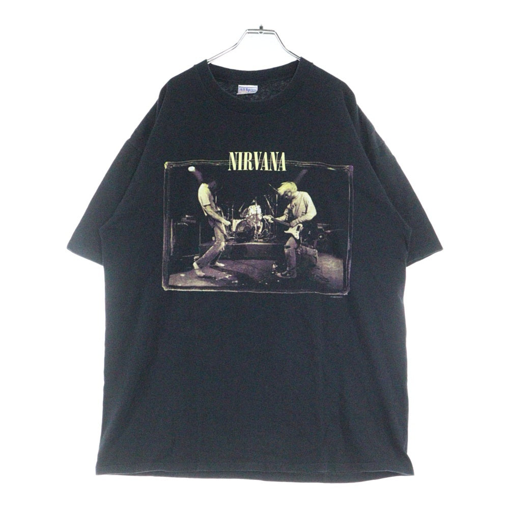 VINTAGE(ヴィンテージ) 90s NIRVANA FROM THE MUDDY BANKS OF THE WISHKAH ニルヴァーナ 両面プリンントTシャツ 半袖カットソー ブラック